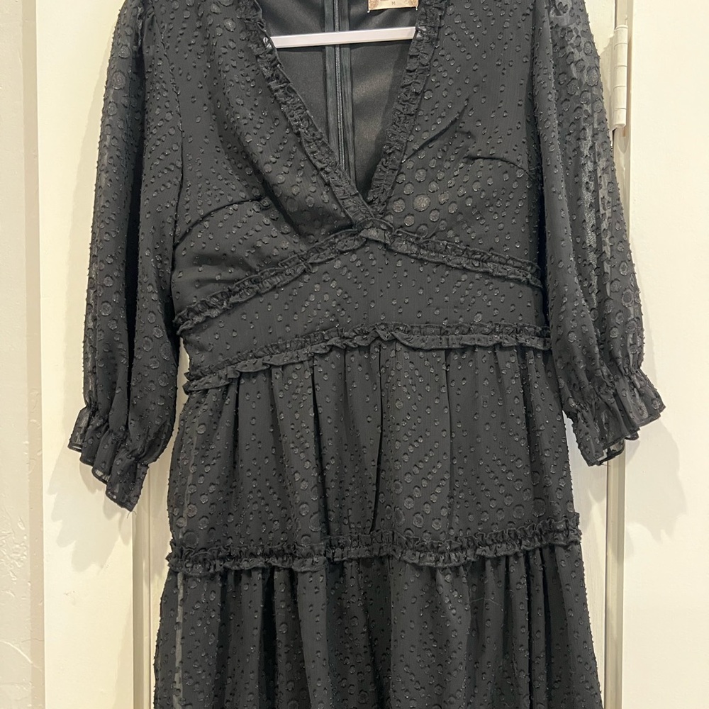 Elegant Black Textured Dress